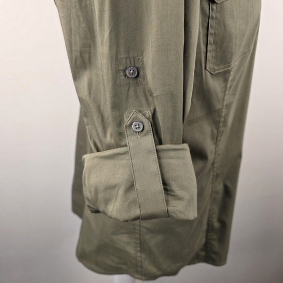 Express Olive Button Down Shirt - Picture 6 of 12